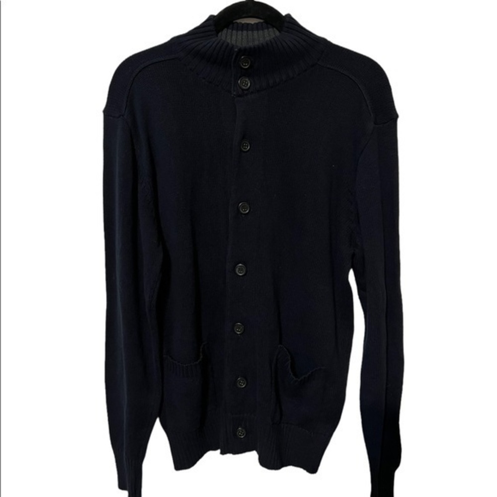Oscar de la Renta Dark blue button up sweater 100% Cotton size Medium